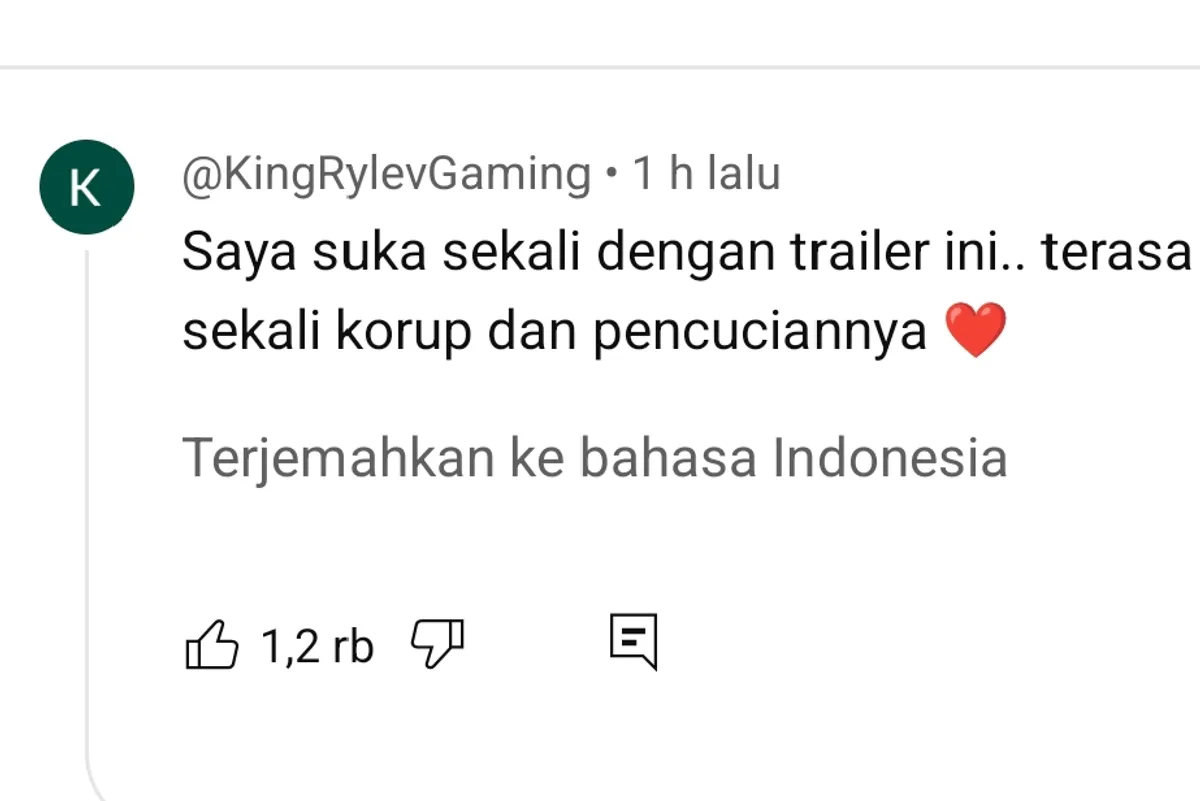 Komentar Netizen (Sumber: YouTube | CGV Kreasi)