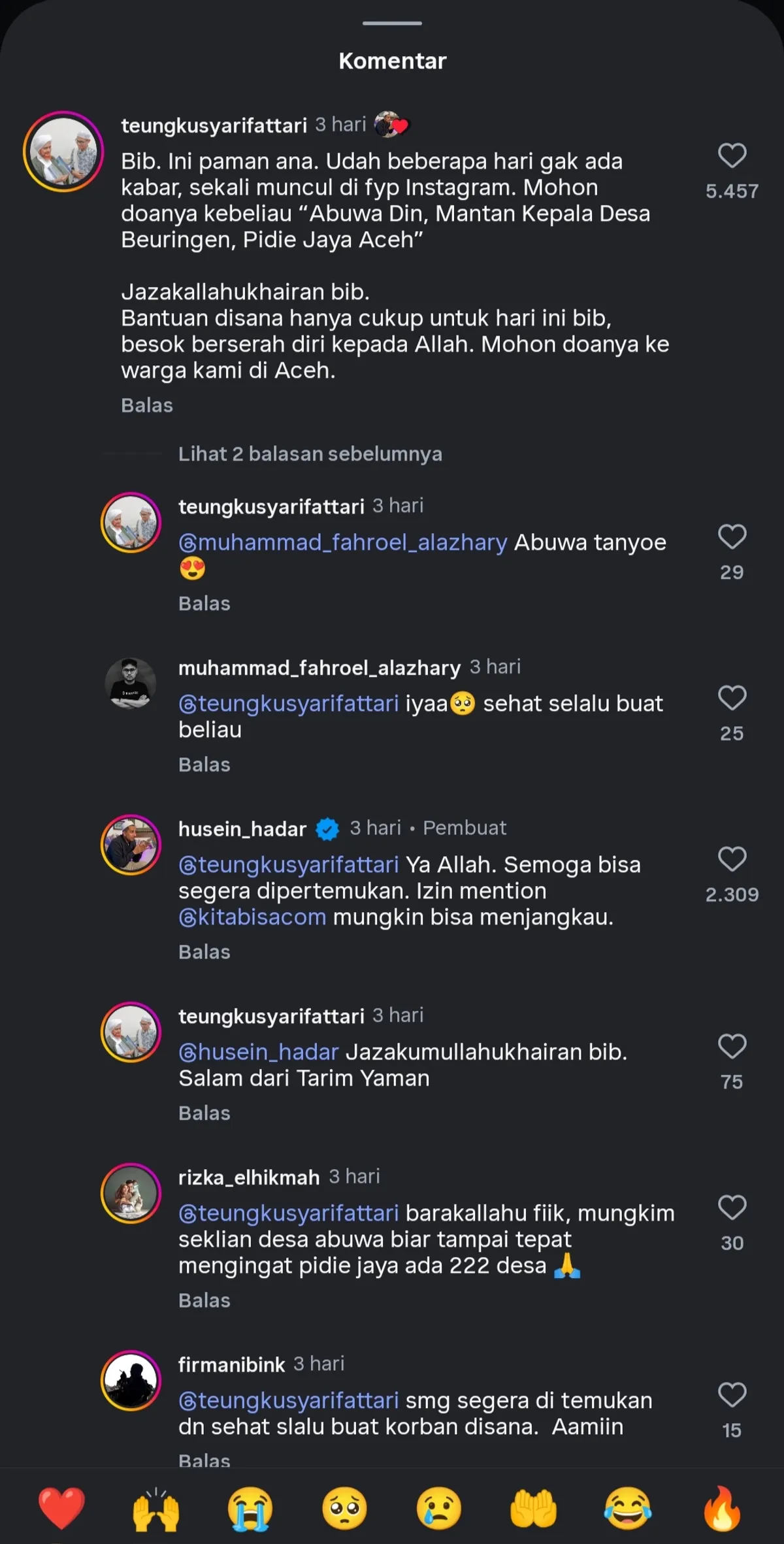 Komentar nitizen yang maha benar (Sumber: Instagram Habib Ja’far @husein_hadar | Foto: Istimewa)