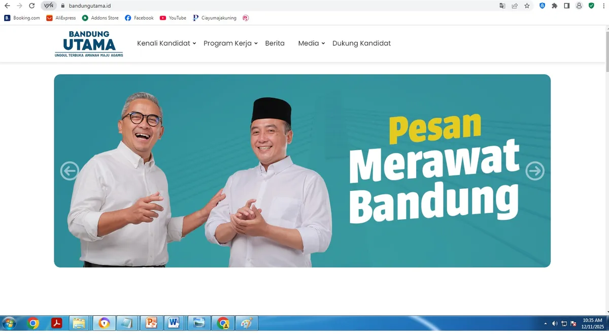 Mewujudkan Kota Bandung yang Unggul, Terbuka, Amanah, Maju dan Agamis melalui pemerintahan yang berorientasi melayani serta berkelanjutan dalam mendukung pembangunan nasional (Sumber: www.bandungutama.id | Foto: Istimewa)