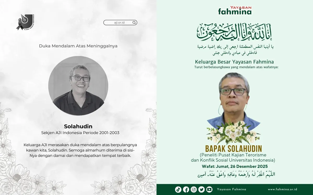 Kabar wafatnya memang tersebar di media sosial (Sumber: Instagram @aji.indonesia dan @yayasanfahmina | Foto: Istimewa)