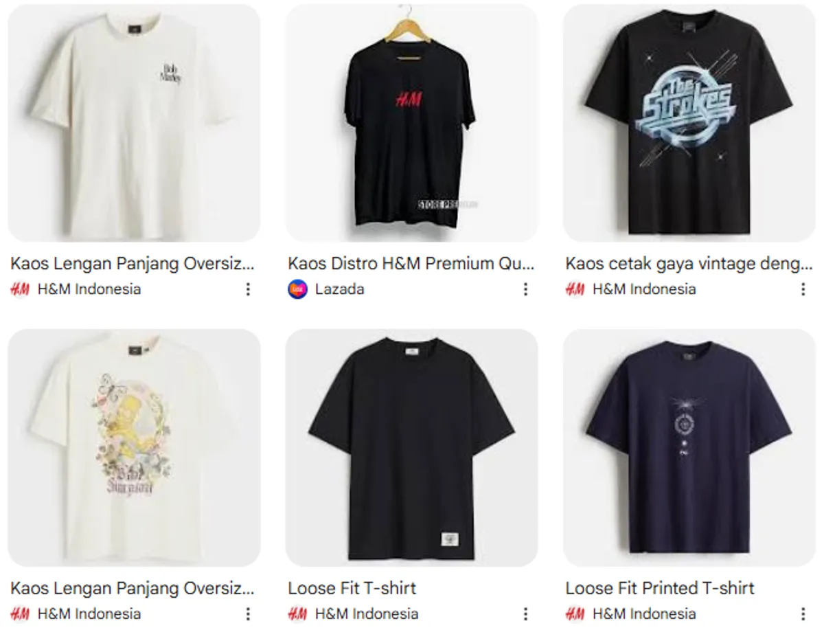 Kaos H&M (Foto: Tangkapan Layar Google)