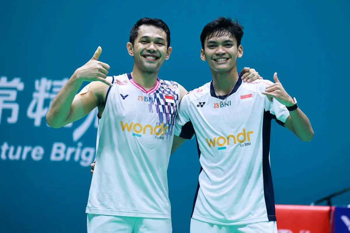 Muhammad Shohibul Fikri (kiri) dan Fajar Alfian. (Sumber: Dok. PBSI)