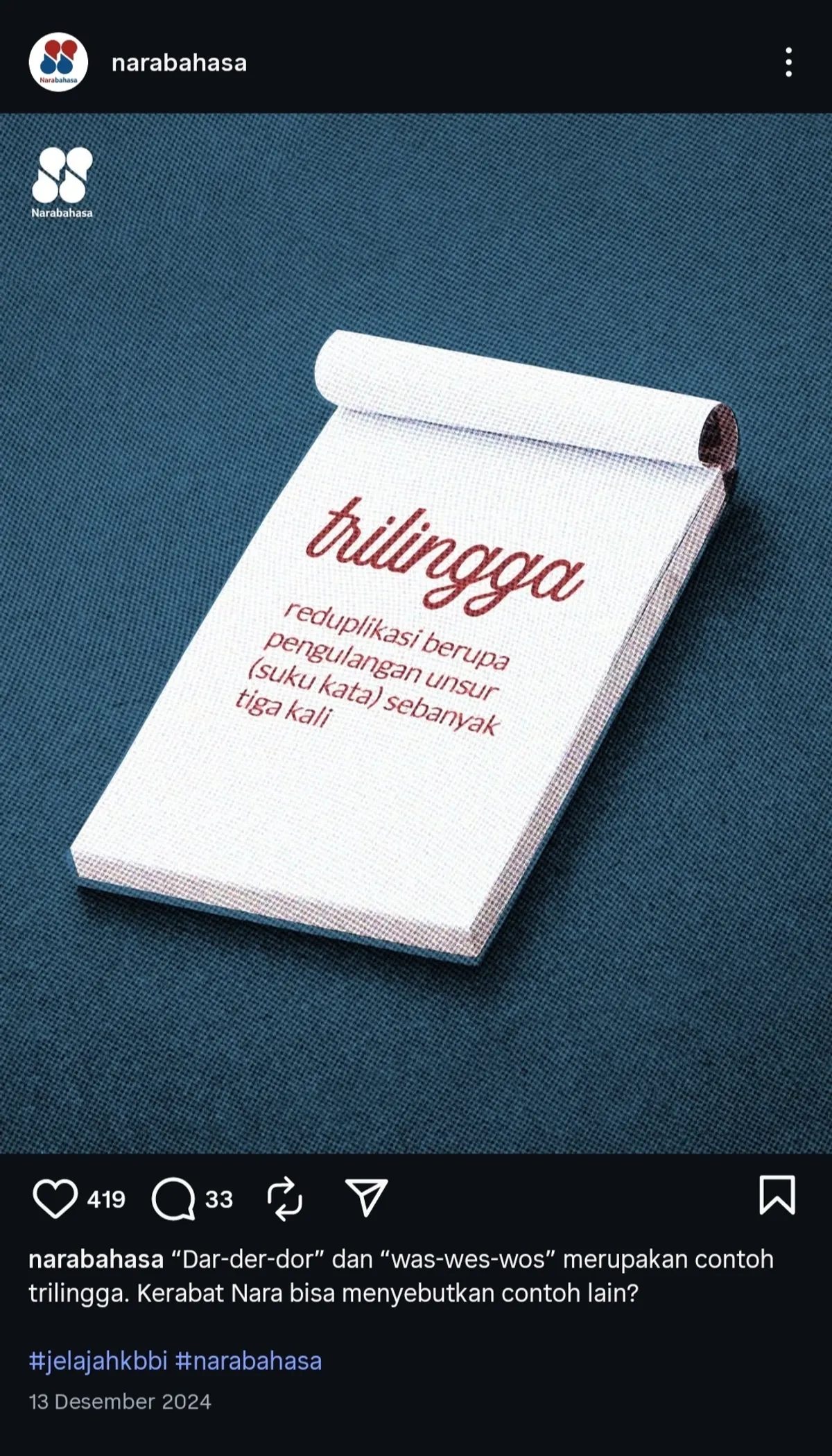 Inilah penjelasan was wes wos (Sumber: Instagram | Foto: narabahasa)