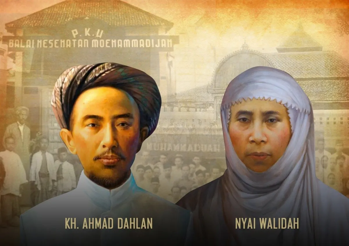 Kiai dan Nyai Ahmad Dahlan. (Sumber: muhammadiyah.or.id)