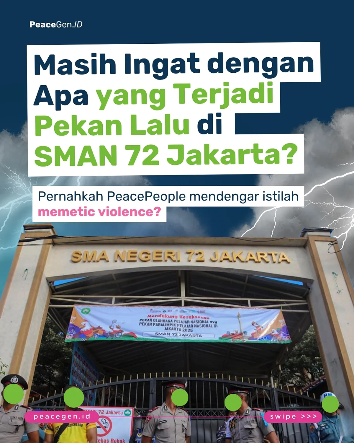 Ternyata, menurut Densus 88, apa yang terjadi di SMAN 72 Jakarta disebabkan oleh suatu fenomena yang disebut "Memetic Violence"
Apa itu memetic violence? (Sumber: Instagram | Foto: @peacegenid)