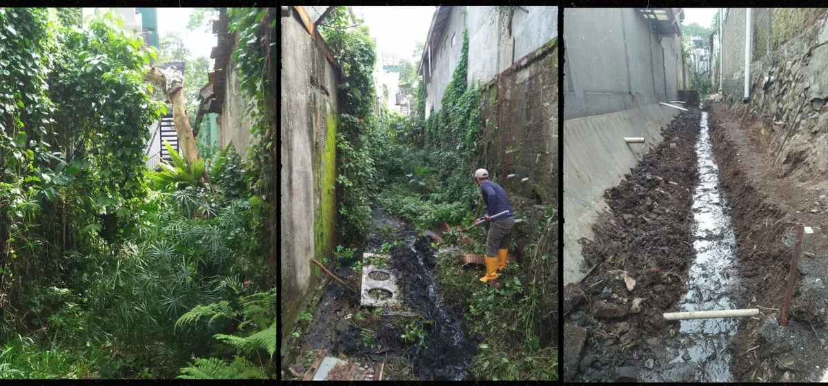 Proses revitaliasi branghang di RW 9 Kelurahan Lebakgede sepanjang 100 meter.