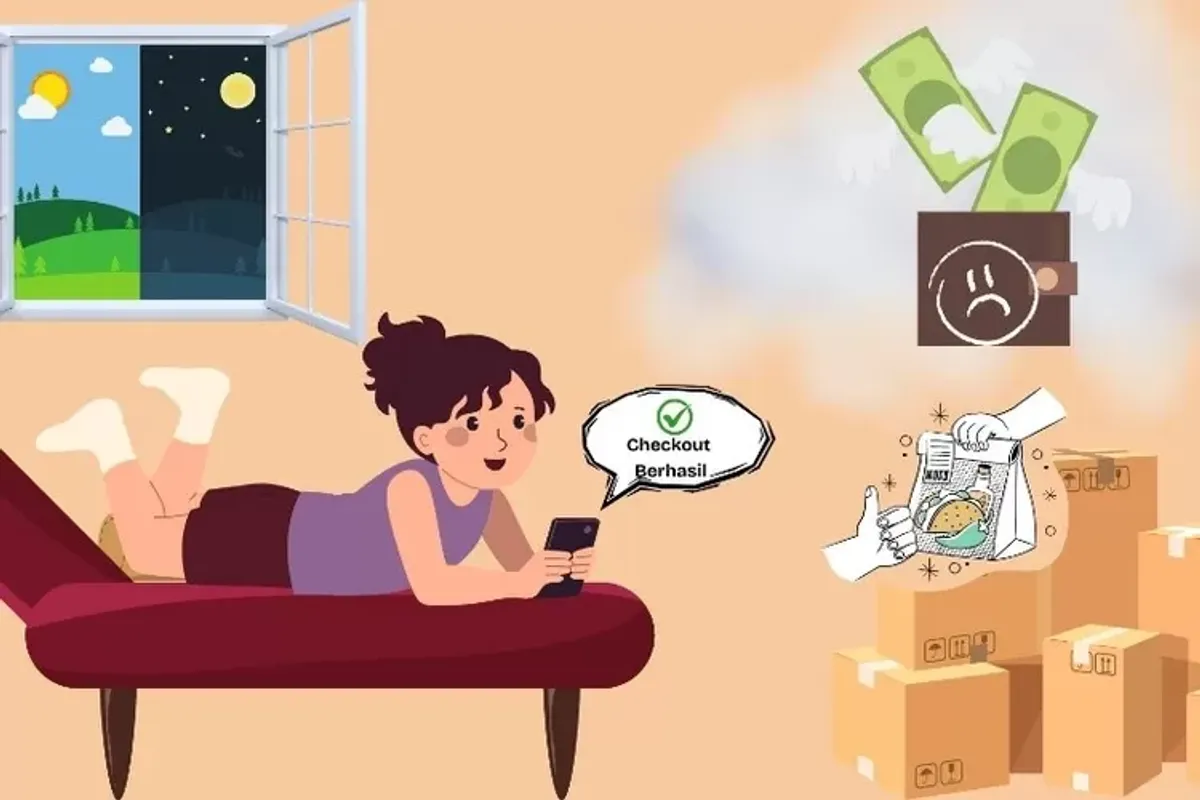 Ilustrasi kaum rebahan (Sumber: ayobandung.com | Foto: Sekar Aghna Az Zahra)