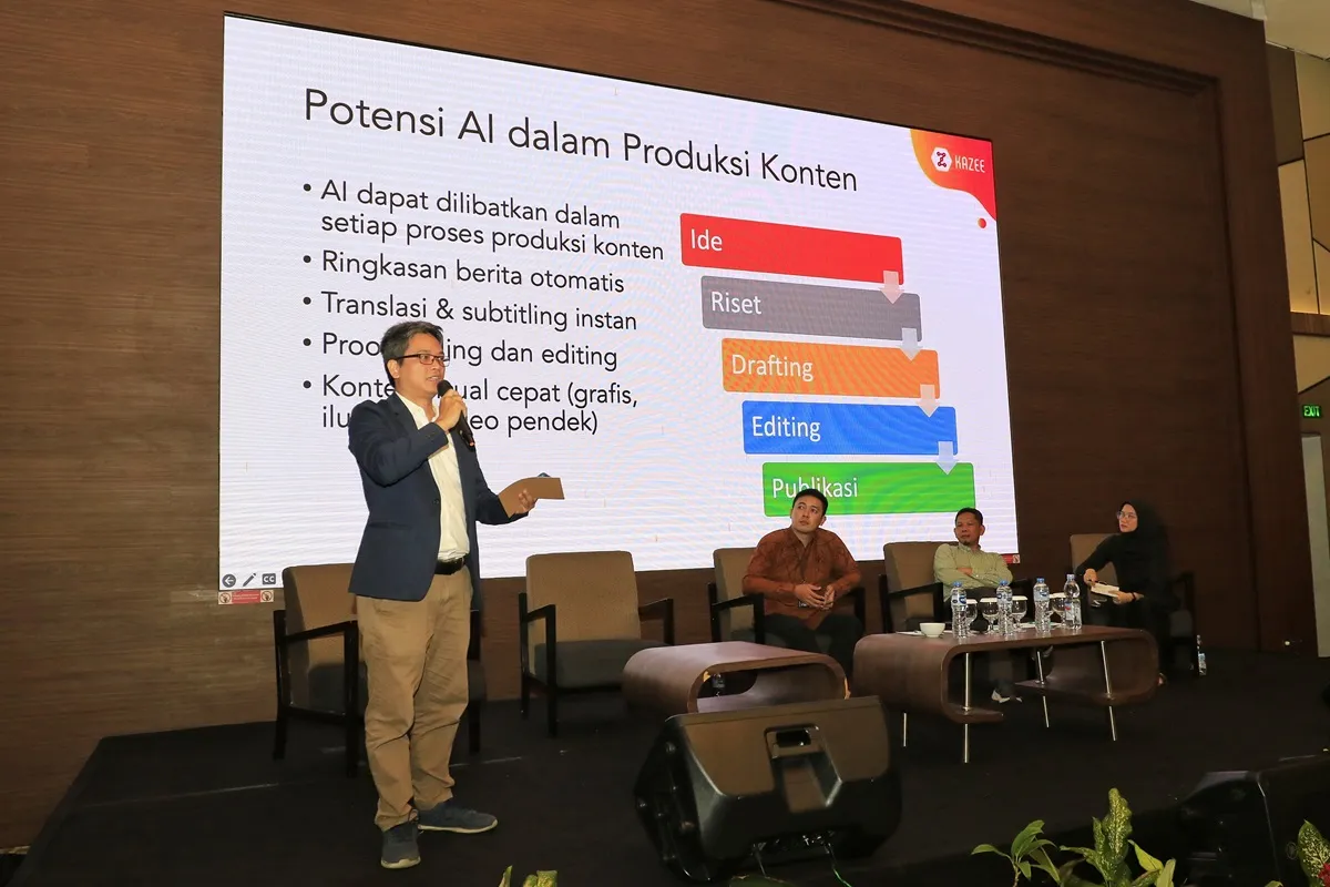 Sejumlah media ternama di Jawa Barat berkumpul dalam Jabar Media Summit 2025. Mereka berupaya meningkatkan kapasitas menghadapi perkembangan zaman, salah satunya Artificial Intelligence (AI). (Sumber: Ayobandung.com | Foto: Irfan Al-Faritsi)