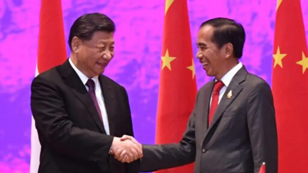 Joko Widodo dengan Presiden China Xi Jinping di Hotel Apurva Kempinski Bali, 2022. (Sumber: Biro Setpres)