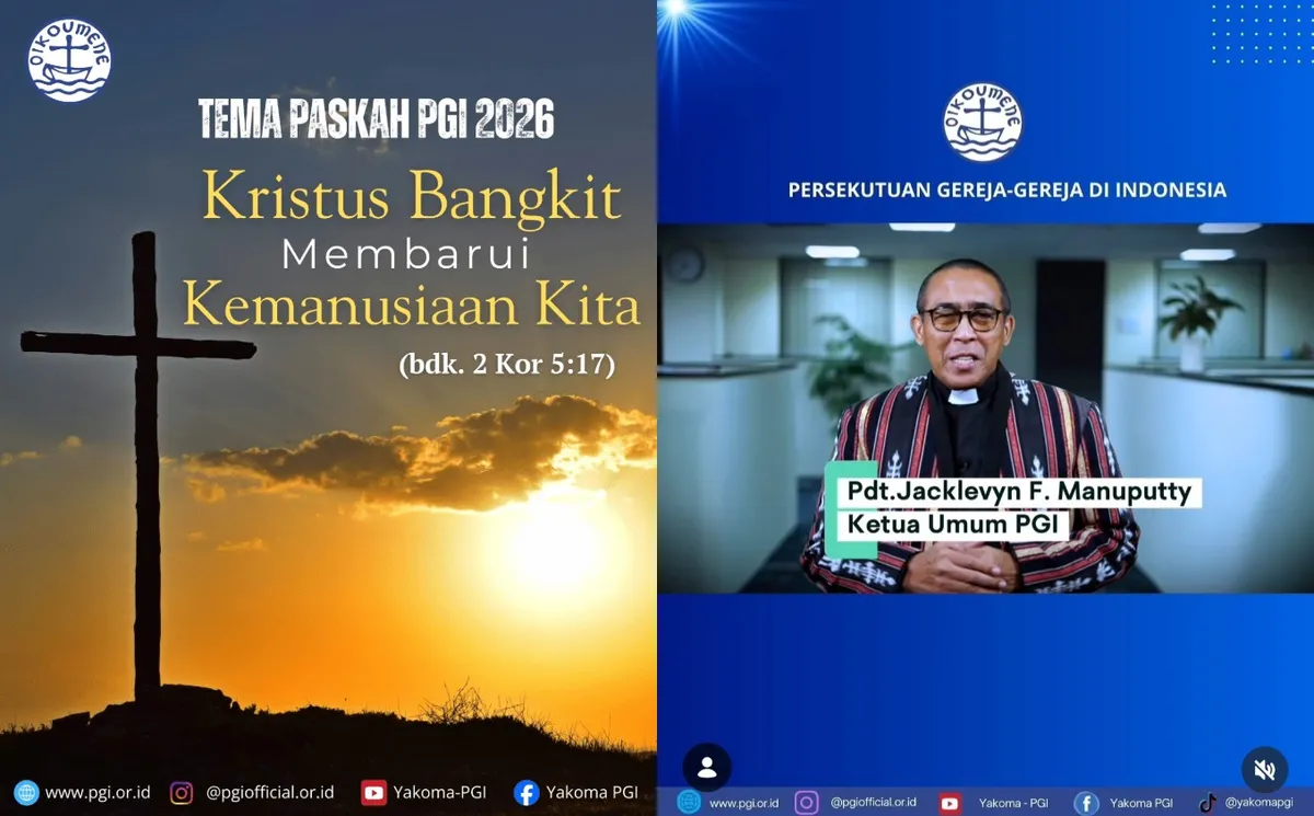 Kristus bangkit membarui kemanusiaan kita (Sumber: www.pgi.or.id dan instagram @pgiofficial.or.id | Foto: Istimewa)