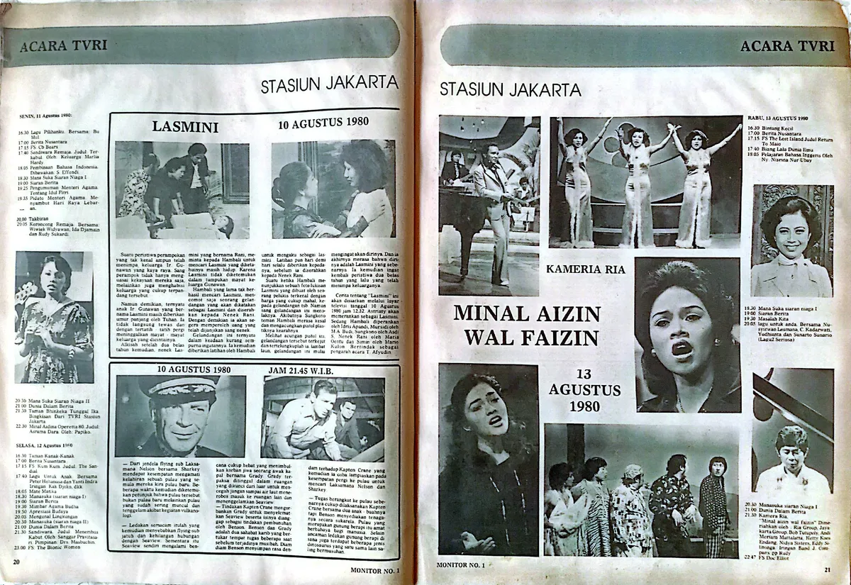 Jadwal acara TVRI yang memuat beragam program televisi yang banyak digemari dan dinikmati masyarakat. (Sumber: Koleksi Kin Sanubary)