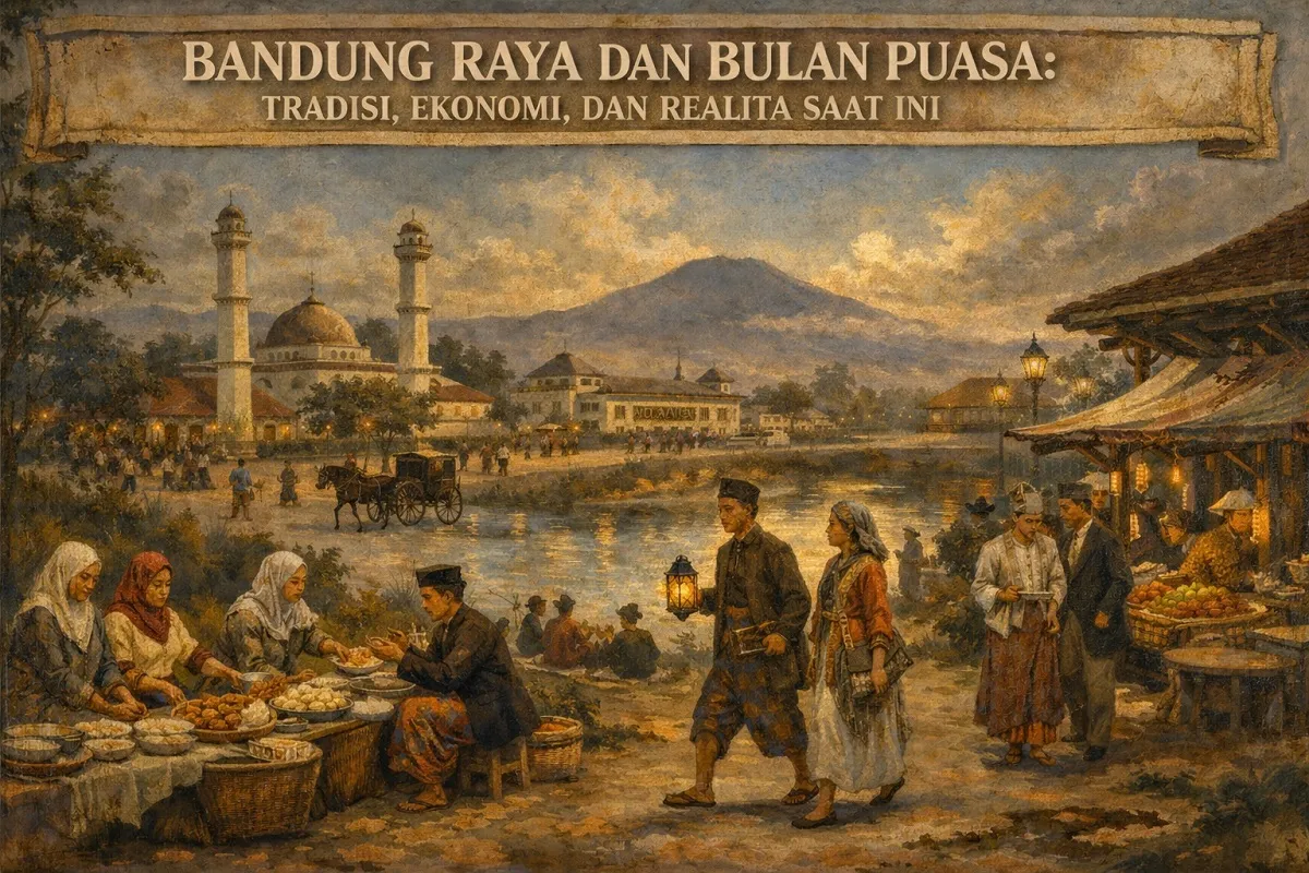 Ayo Netizen Ayobandung.id mengangkat tema "Bandung Raya dan Bulan Puasa: Tradisi, Ekonomi, dan Realita Saat Ini" untuk edisi Februari 2026. (Sumber: Ilustrasi dibuat dengan AI ChatGPT)