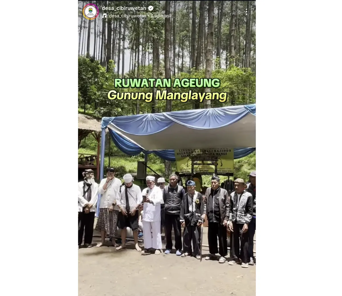 Ruwatan bukan sekadar simbol budaya, melainkan bentuk refleksi kritis terhadap relasi manusia dengan alam yang mulai timpang. (Sumber: Instagram @desa_cibiruwetan)