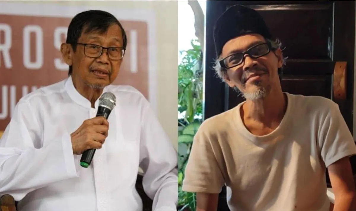 Kiri: Ajip Rosidi | Kanan: Mukti-Mukti (Sumber: Kiri: Ajip Rosidi (Foto: Adi Marsiela) | Kanan: Mukti-Mukti (Foto: Penulis))