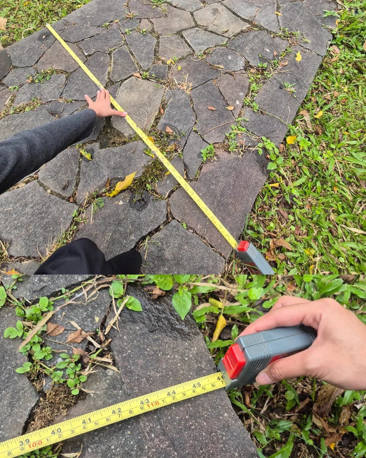 Pengukuran Manual Jalur Jalan (Sumber: Dokumentasi Pribadi)