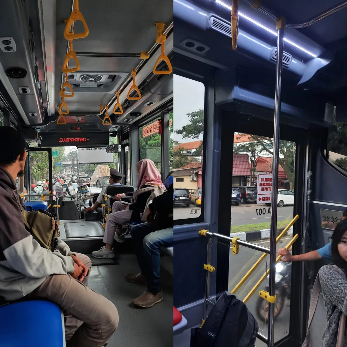 Gambar sebelah kiri: akses/pintu masuk-di depan. Gambar sebelah kanan: akses/pintu keluar-di belakang (Sumber: Dokumentasi Penulis)