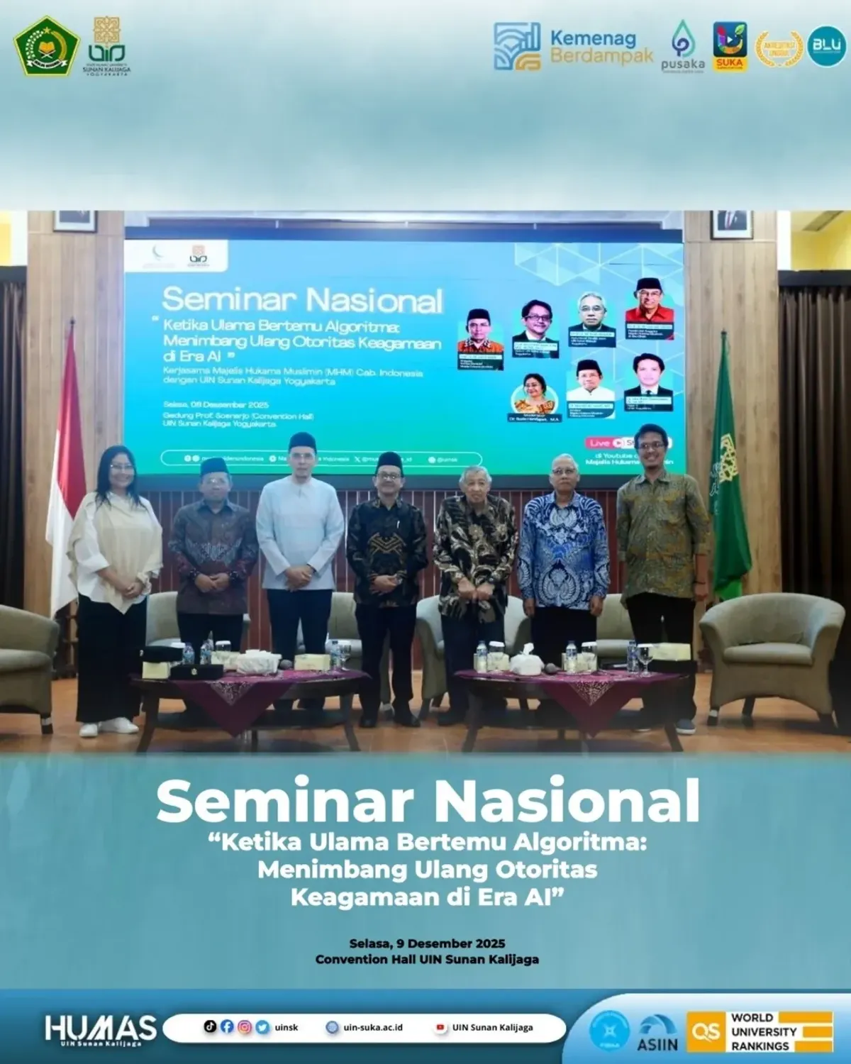 Ketika algoritma mengetuk pintu agama, para ulama pun berkumpul untuk menimbang arah (Sumber: Instagram @uinsk | Foto: Istimewa)