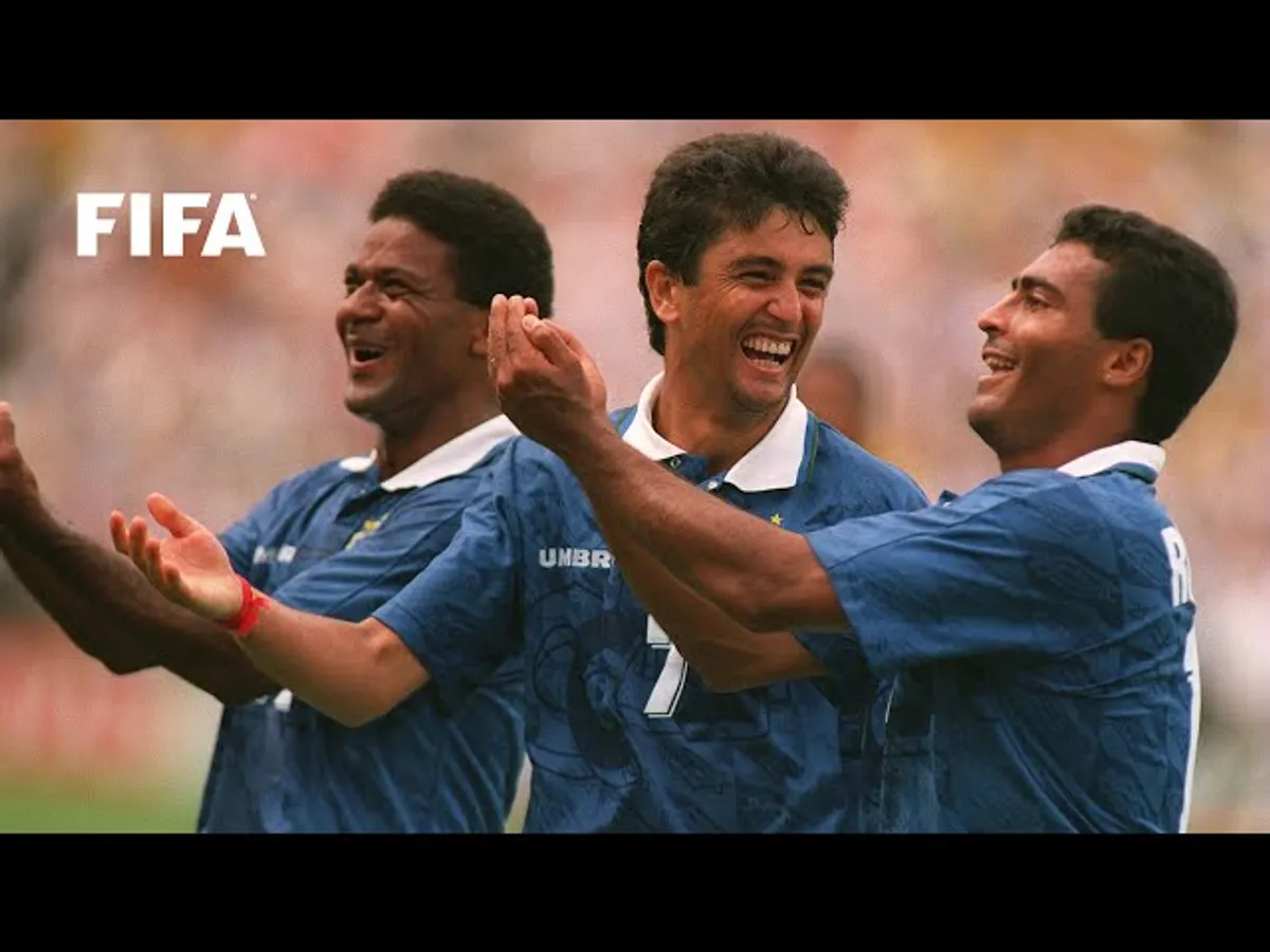 Selebrasi khas Bebeto di Piala Dunia 1994. (Sumber: FIFA)