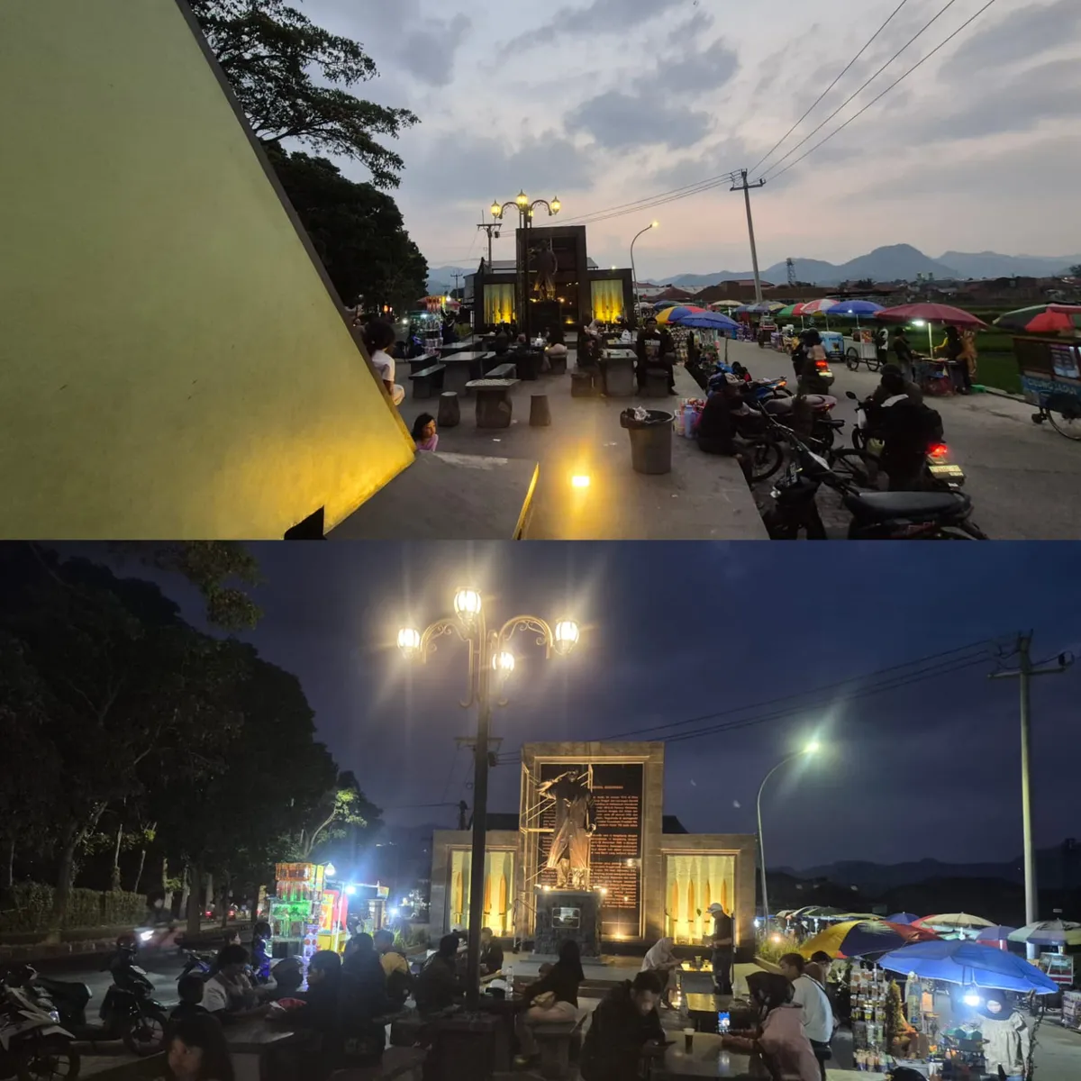 Suasana kawasan monumen menjelang gelap (Sumber: Dokumentasi Penulis)