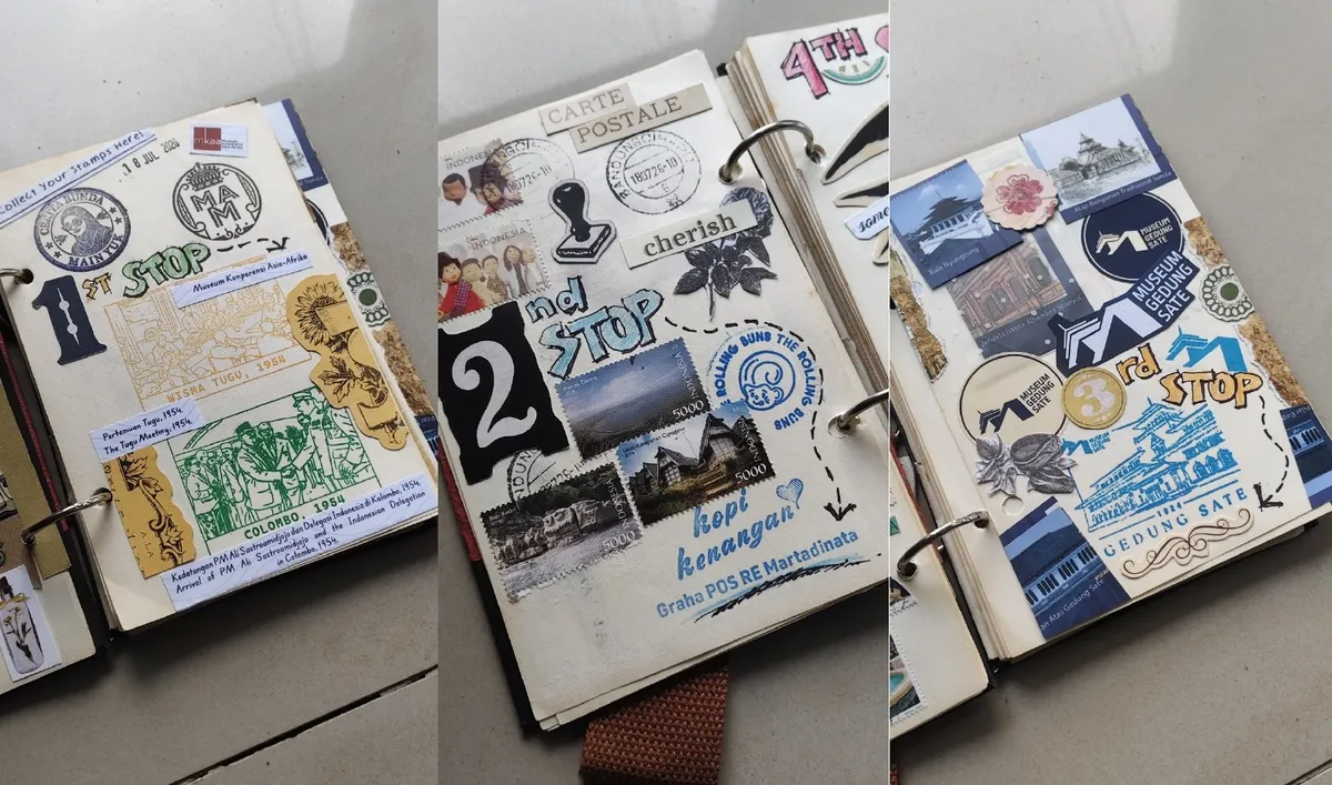 Foto 4 Hasil Stamp Dalam Buku Jurnal Milik Salah Satu Anggota Komunitas Cerita Bunda (Sumber: Kuchiwalang Art | Foto: Ratna Lia)