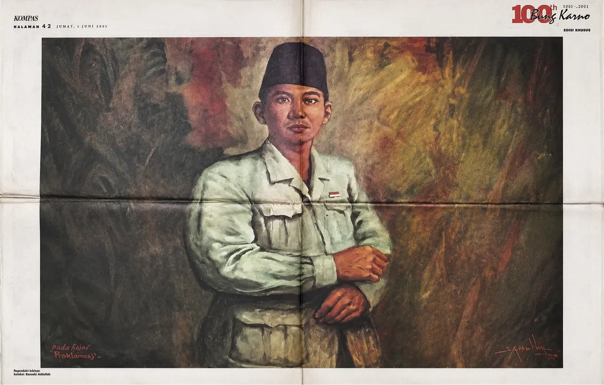 Bung Karno, penggagas dan pencetus nama Pancasila. (Sumber: Harian Umum Kompas edisi 1 Juni 2001 | Foto: Kin Sanubary)