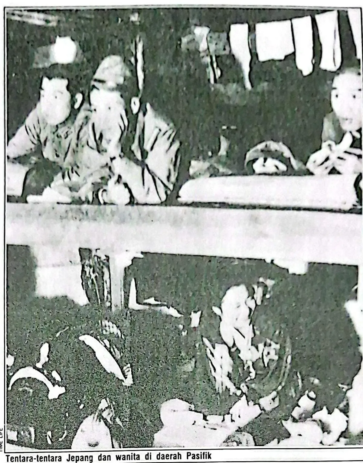 Tentara-tentara Jepang dan wanita di daerah pasifik (Sumber: Tempo, 8 Agustus 1992)