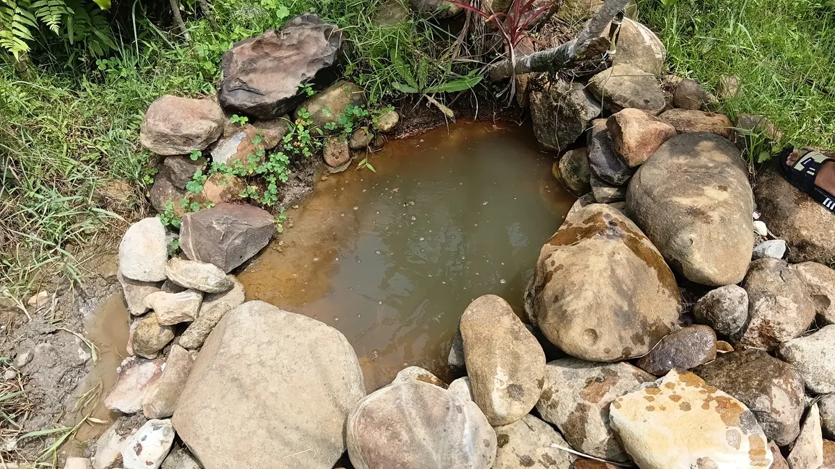 Tampak dekat kolam mata air asin. (Sumber: Dokumentasi Pribadi | Foto: Fatia Siti Biladi)