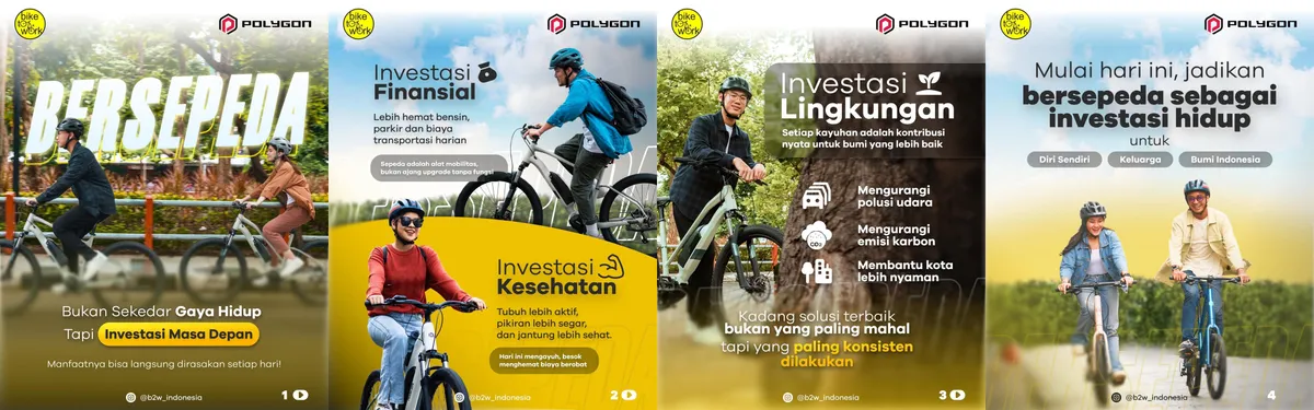 Kayuh hari ini, nikmati hasil investasinya seumur hidup. (Sumber: Instagram @b2w_indonesia)