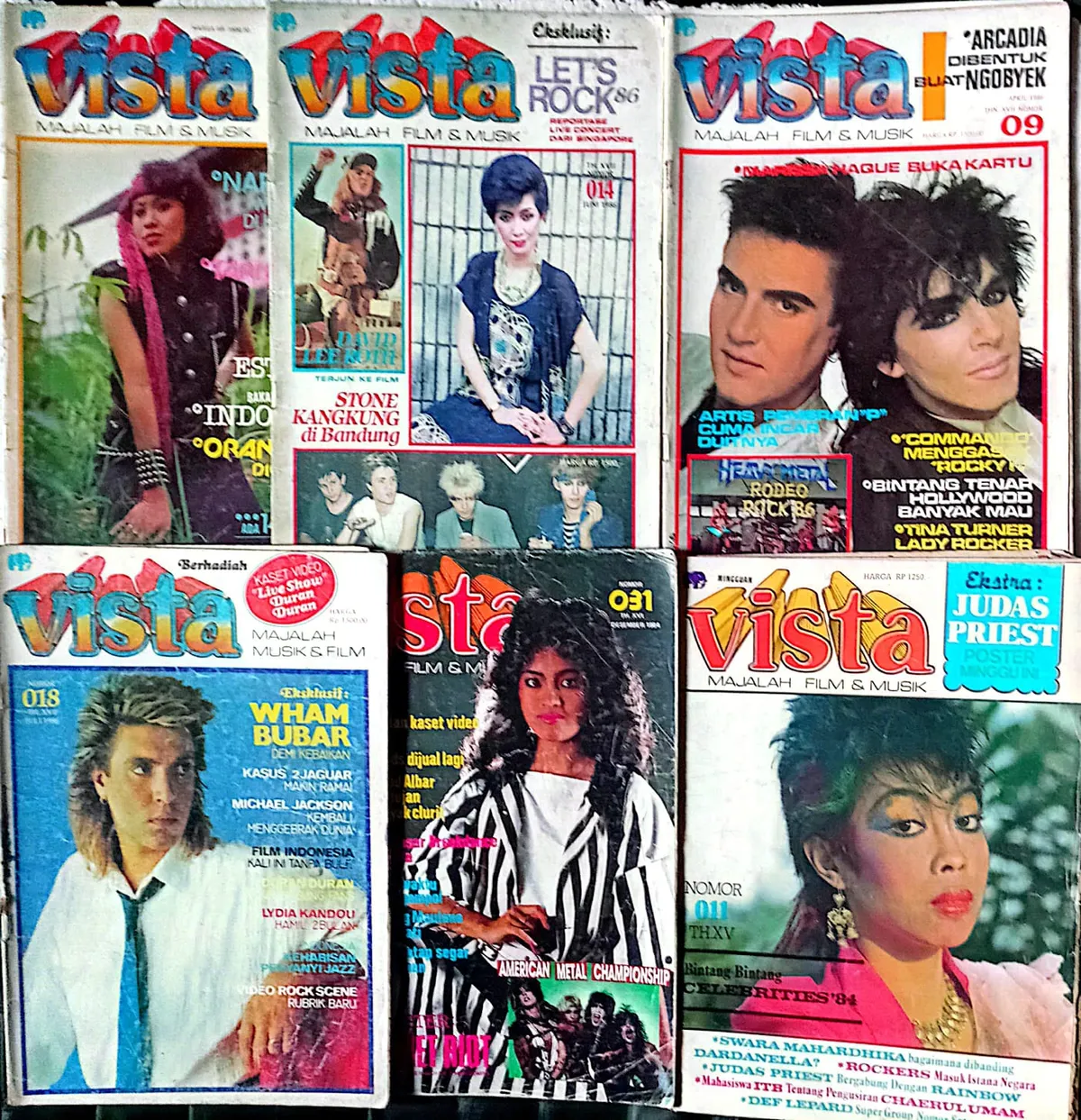 Majalah Vista merupakan salah satu majalah hiburan populer era 1980–1990-an yang menyajikan beragam informasi seputar dunia musik, film, serta perkembangan dunia hiburan, dan menjadi bacaan favorit masyarakat pada zamannya. (Sumber: Majalah Vista milik Kin Sanubary)