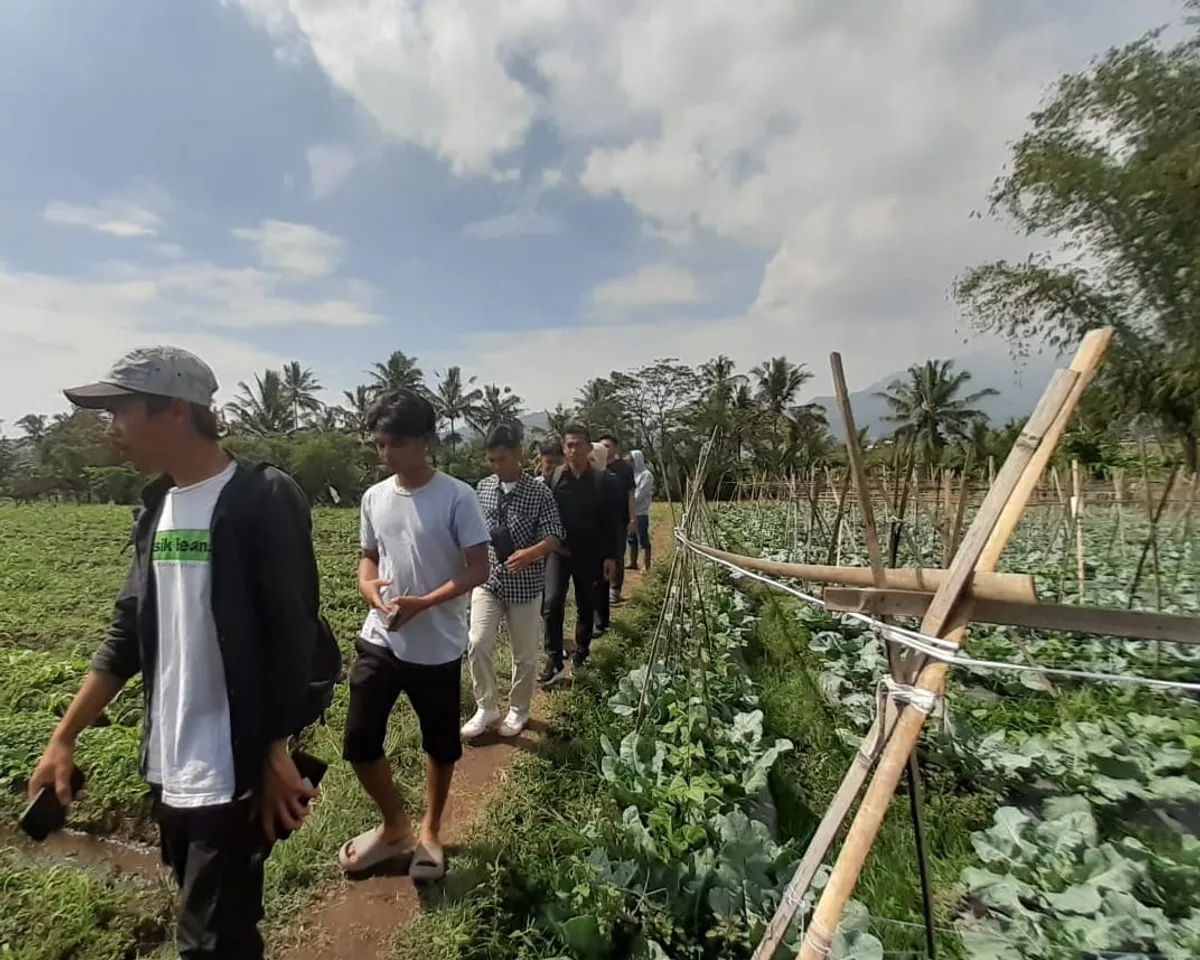 Ilustrasi generasi muda yang sedang mengamati program intensifikasi pertanian (Sumber: dokpri | Foto: Totok Siswantara)