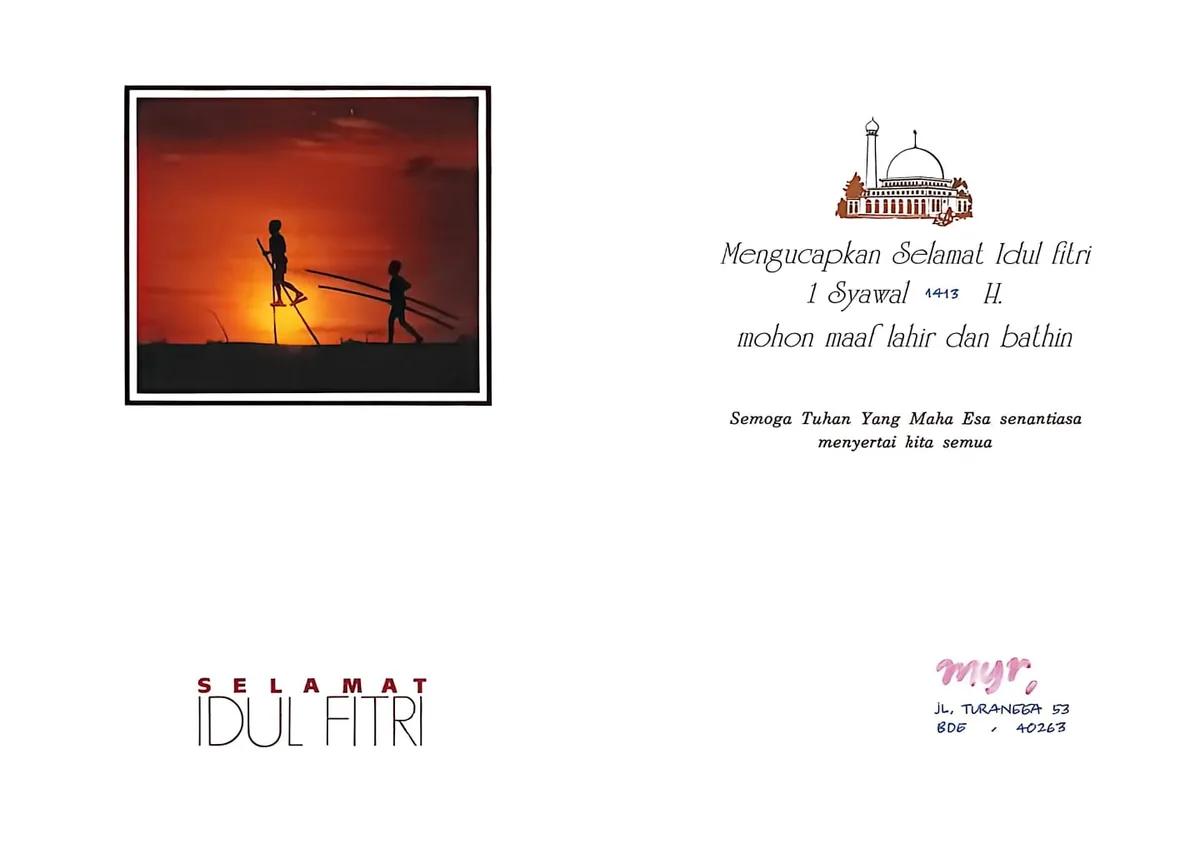 Isi Kartu Lebaran sebagai Ucapan Selamat Hari Raya Idul Fitri. (Sumber: Dokumentasi Penulis)