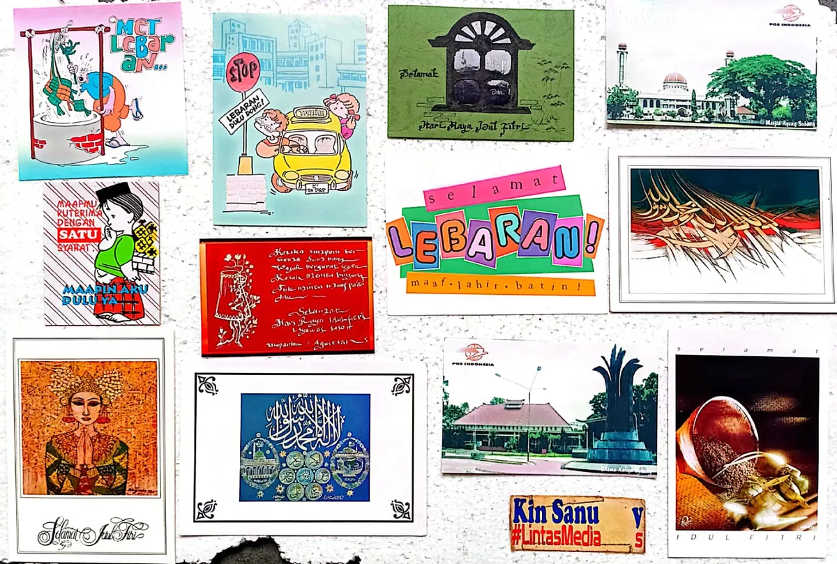 Berbagai Kartu Lebaran era tahun 1990-an. (Sumber: Dokumentasi Penulis)