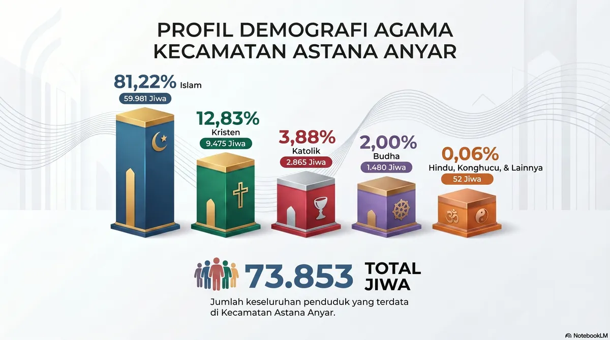 Keragaman pemeluk agama di Kecamatan Astana Anyar.