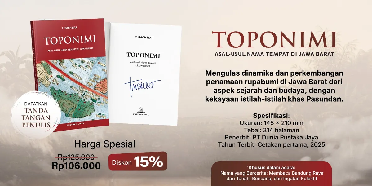 Temukan sejarah dan makna mendalam di balik nama-nama tempat di Jawa Barat melalui buku Toponimi karya T. Bachtiar.