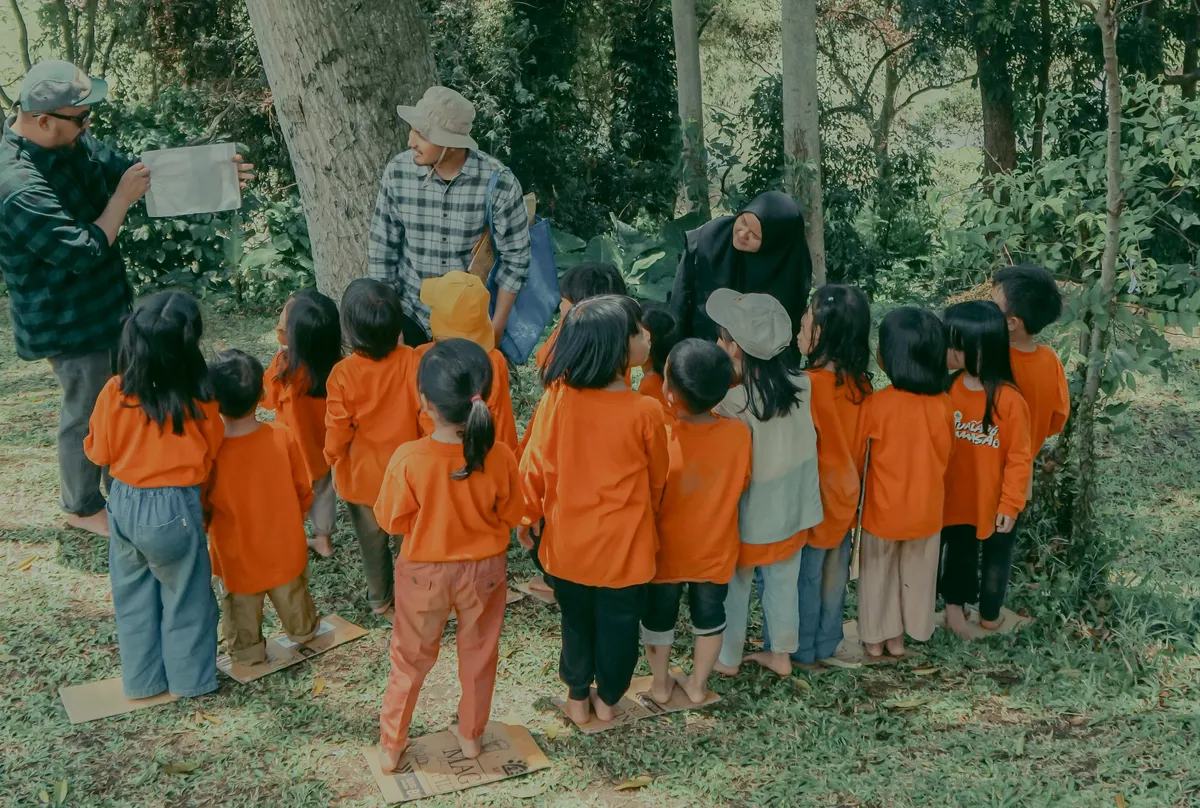 Di Sesar Lembang Kalcer, anak-anak diajak belajar mitigasi sambil bermain. (Foto: Dok Sesar Lembang Kalcer)