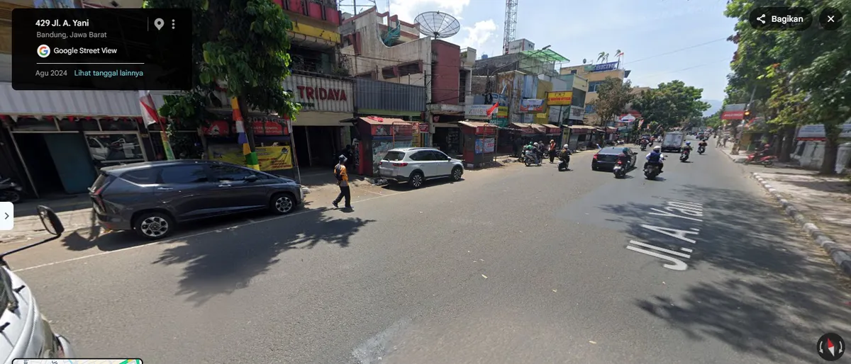 Lokasi pembangunan halte BRT di Jalan Ahmad Yani, Kota Bandung. (Sumber: Google Maps)
