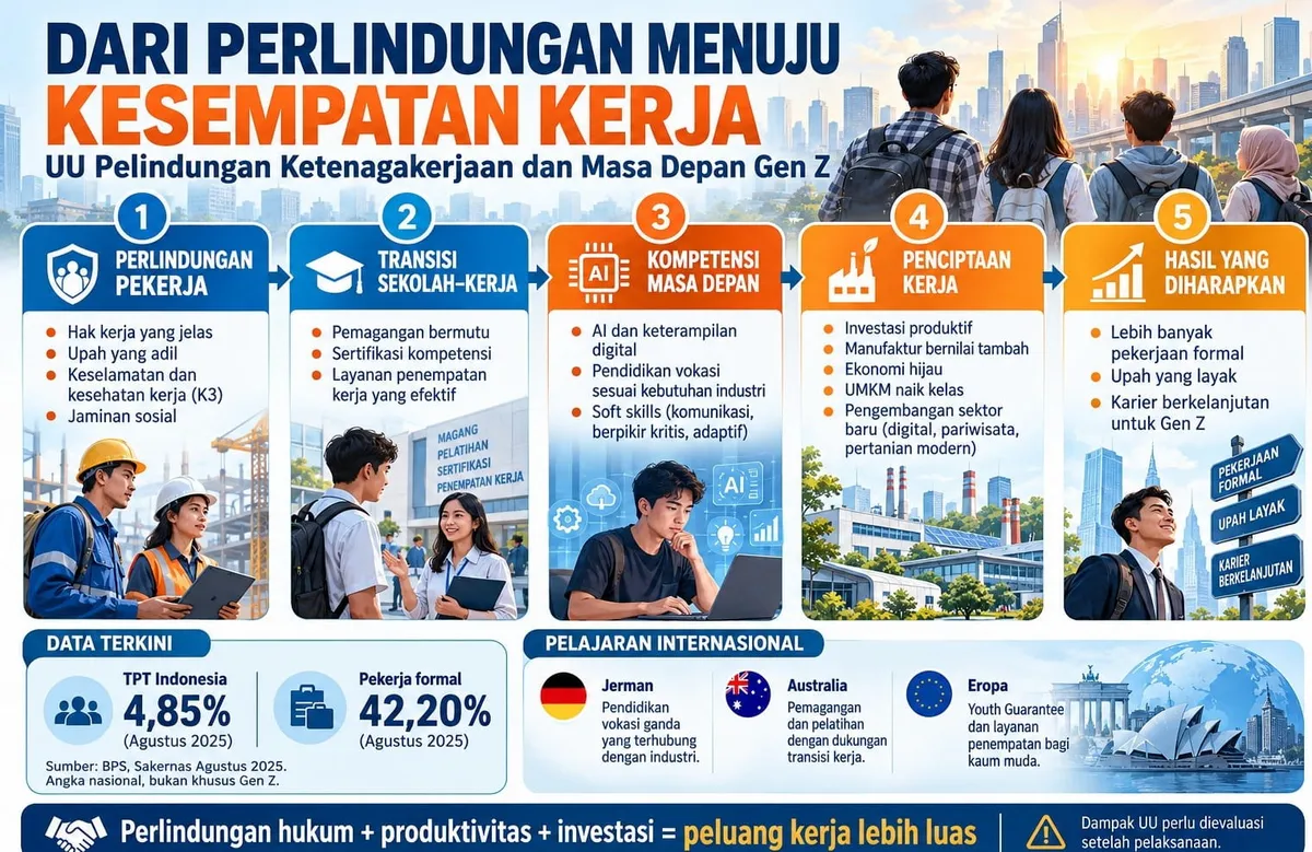 Grafis Pengembangan dan Transformasi Ketenagakerjaan (Sumber: dok FSP LEM SPSI | Foto: Arif Minardi)