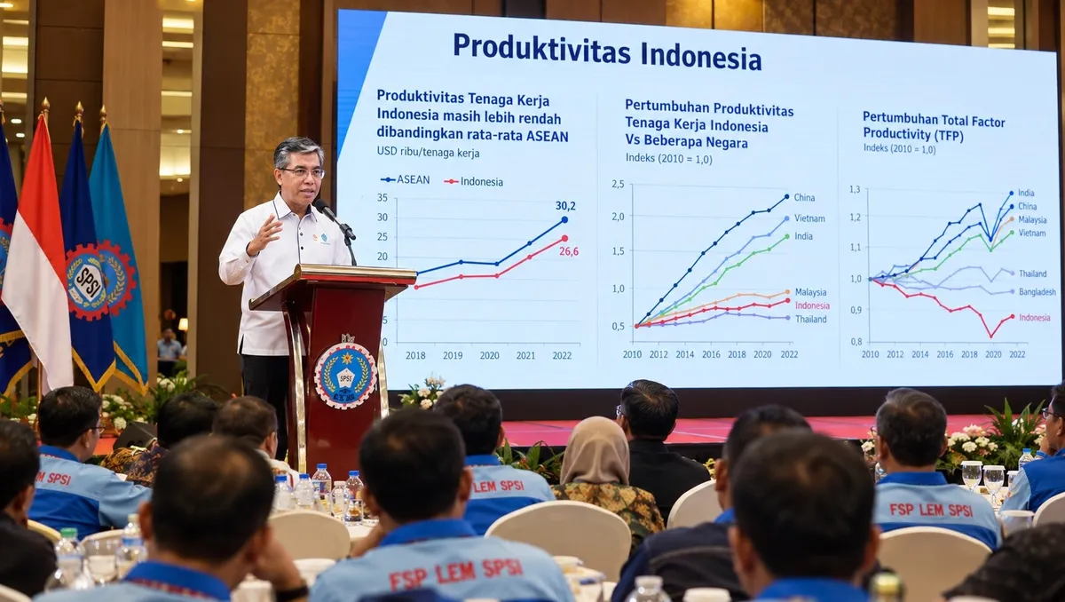 Menteri Tenaga Kerja presentasi di hadapan Serikat Pekerja (Sumber: dok FSP LEM SPSI | Foto: Arif Minardi)