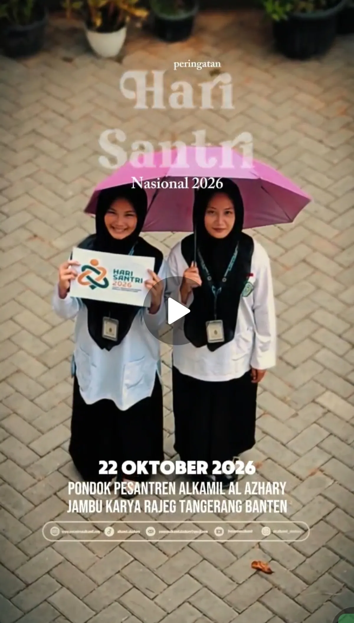 Hasil tangkapan layar Coming Soon Hari Santri Nasional 2026 Pondok Pesantren Al-Kamil Al-Azhary (Sumber: Instagram @pp.alkamil_alazhary)