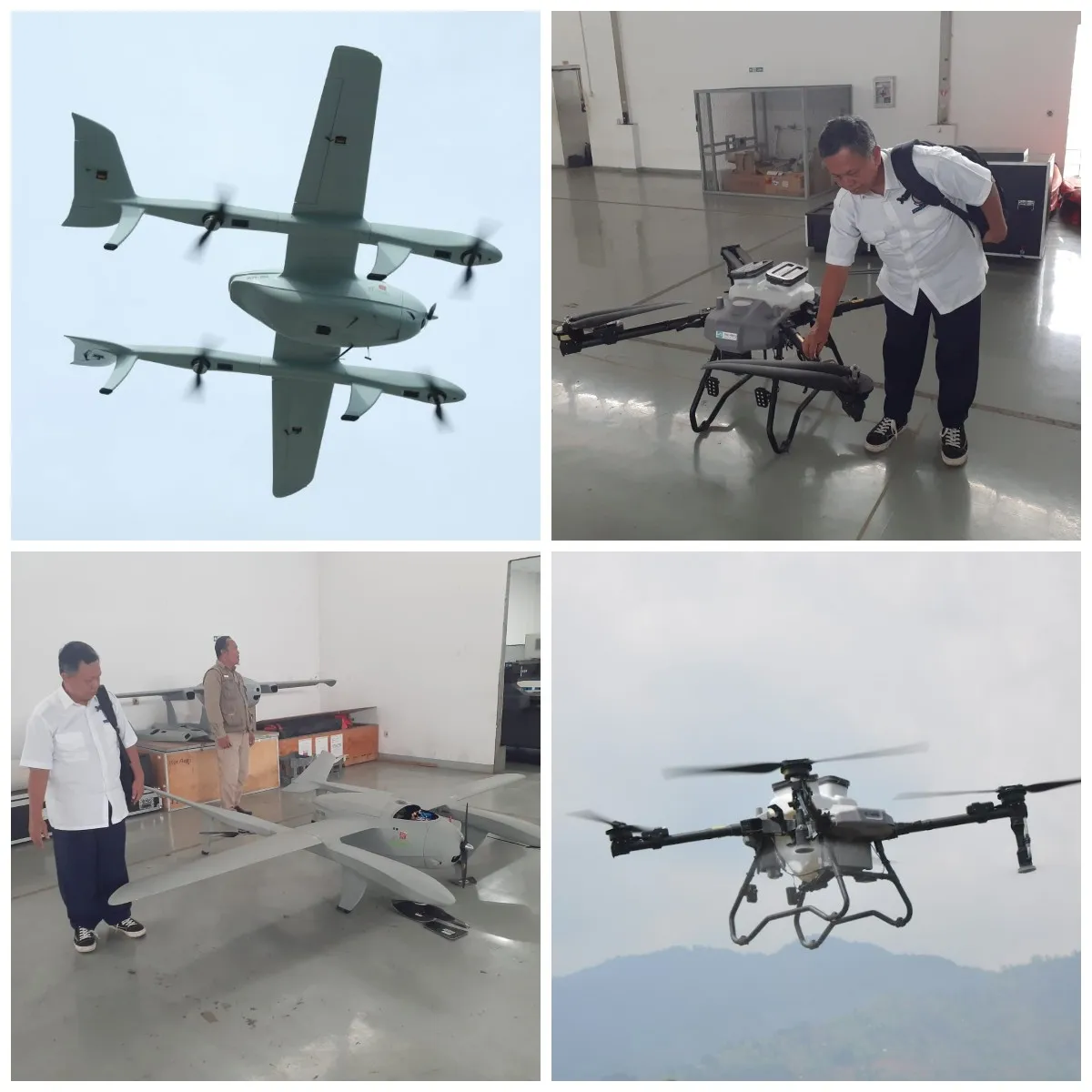 Kolase beberapa jenis drone buatan PT Iter Aero di Bsndung (Sumber: dokpri | Foto: Totok Siswantara)