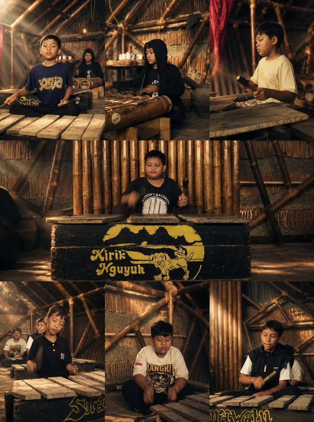 Proses latihan Gamelan Sorawatu Anak, bermusyawarah menciptakan instrumen. (Foto: Penulis)