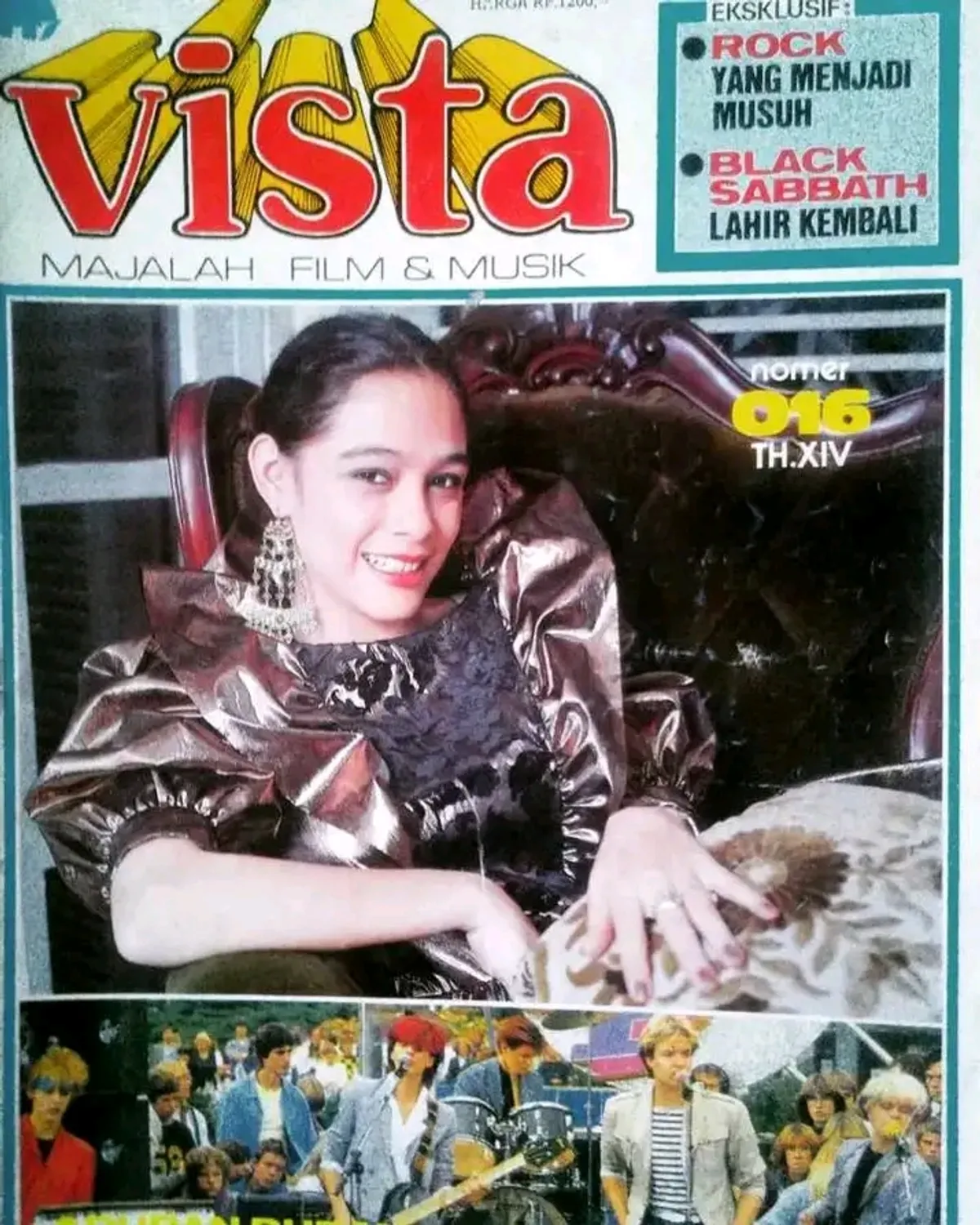 Aktris asal Bandung, Nena Rossier, menghiasi sampul Majalah Vista edisi September 1983. (Sumber: Koleksi Majalah Vista milik Kin Sanubary)