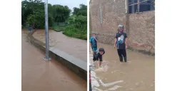 Sungai di Parahyangan Kencana tak mampu menahan volume air hingga menyebabkan banjir. (Sumber: Warga Parahyangan Kencana | Foto: Rahmat Tonı)