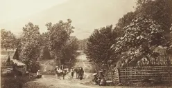 Suasana jalan Cicalengka menuju Nagreg tahun 1880-an. (Sumber: KITLV)