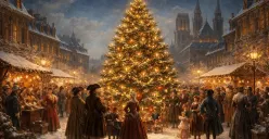 Ilustrasi Pohon Cemara saat Natal.