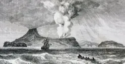 Erupsi Gunung Krakatau 1883. (Sumber: Dea Picture Library)