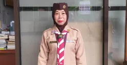 Foto Herna Wati Pembina Pramuka MTs Baabussalaam Kota Bandung. (Foto: Lutfiah Nurrahma Faisal)