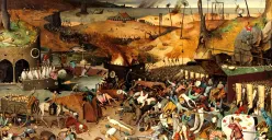 Lukisan The Triumph of Death dari Pieter Bruegel (1562) yang terinspirasi dari Black Death. (Sumber: Wikipedia)