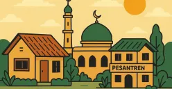 Ilustrasi rumah di dekat lingkungan pesantren. (Sumber: Ilustrasi AI)