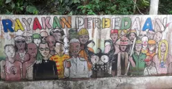 Lukisan Tembok di Joglo Keadilan, YSK, Bogor (Sumber: Dokumentasi Pribadi | Foto: Arfi Pandu Dinata)